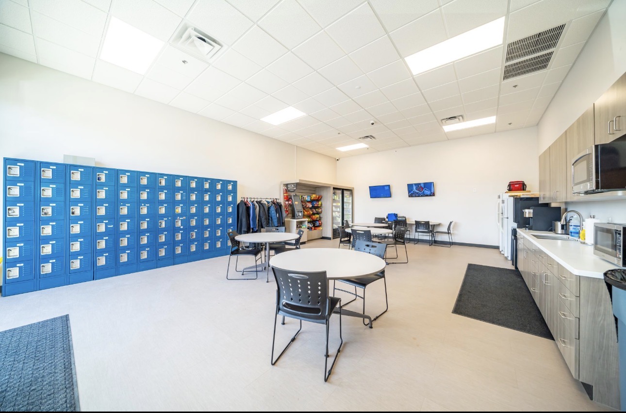 Call-center office suite with finished white walls and DTM frames