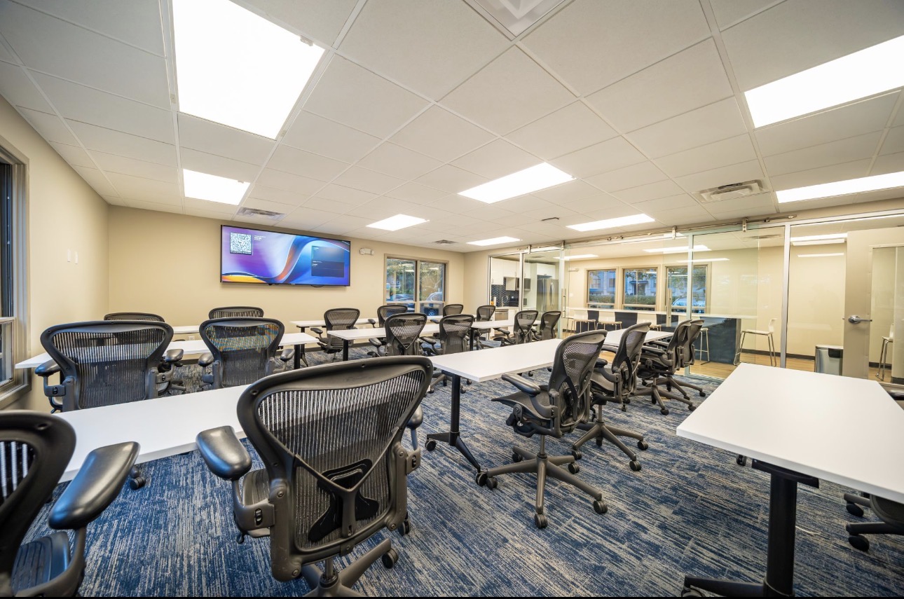 Training room with coated ceilings, walls, and trim