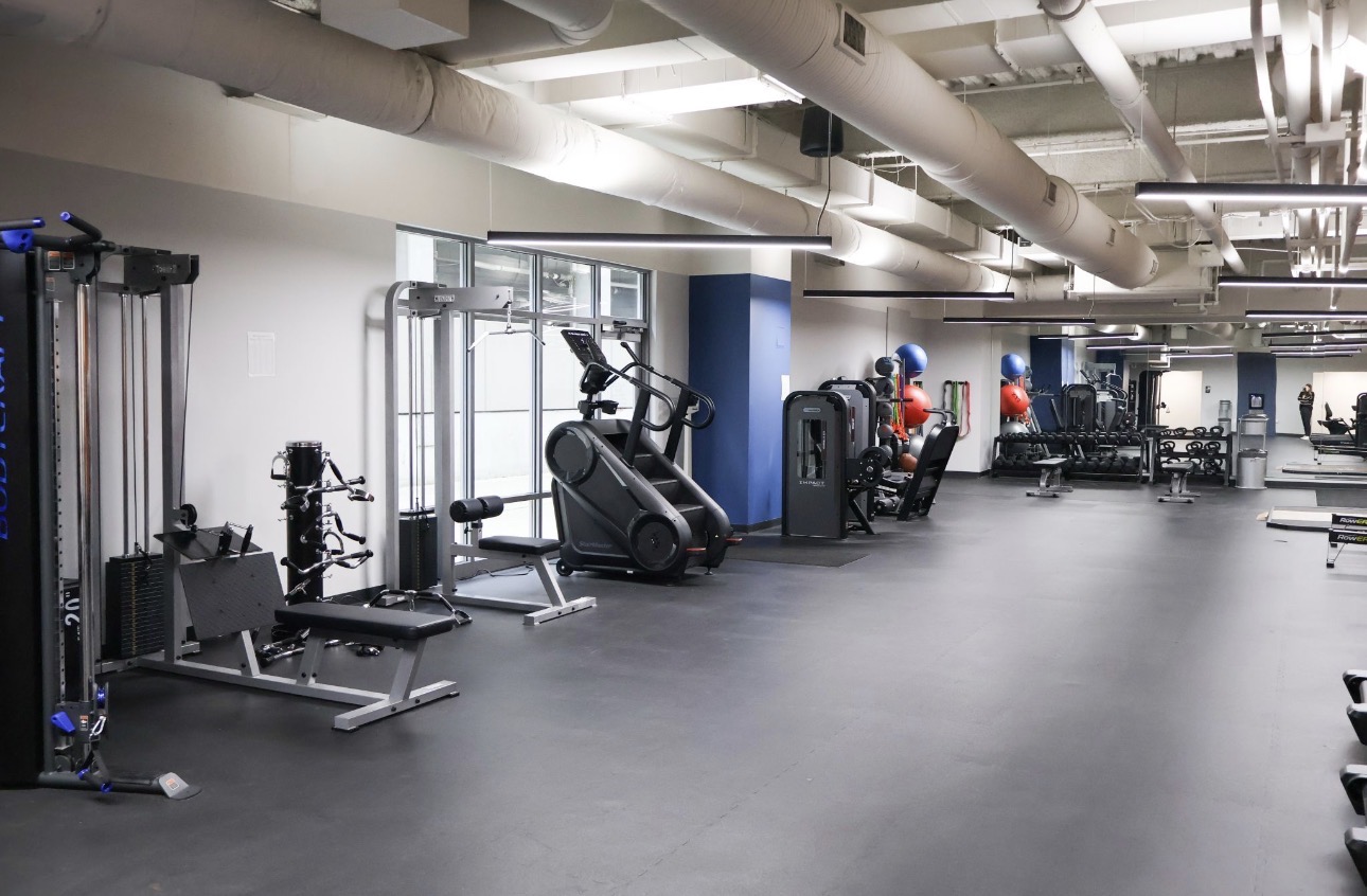 Fitness center and locker rooms — downtown Columbus office building
